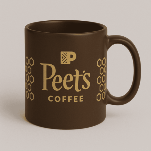 Modern Peet’s Coffee Brand Mug Mockup Design cover image.