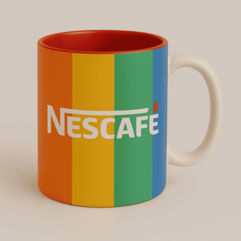 Bold Flavors: Nescafé Branding on Mug Mockup cover image.