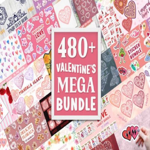 Valentines Mega Bundle 470 Items cover image.