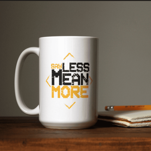 say less mean more coffee mockup cover image.