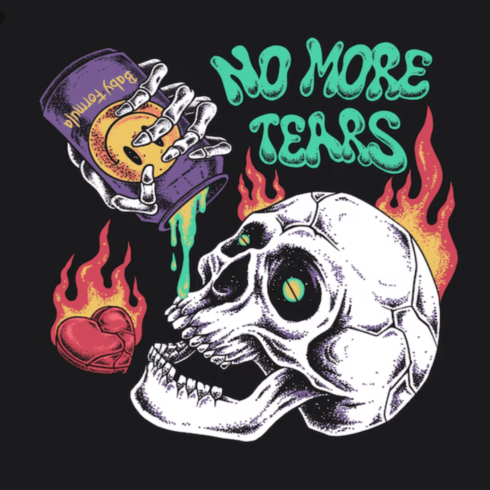 skeleton no more tears t-shirt logo cover image.