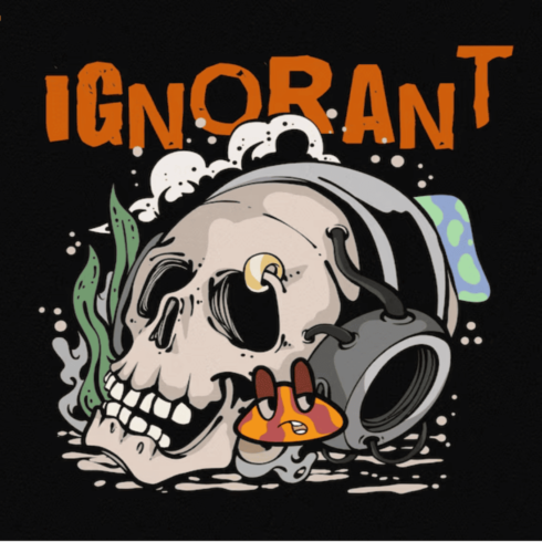 skull design t-shirt logo cover image.
