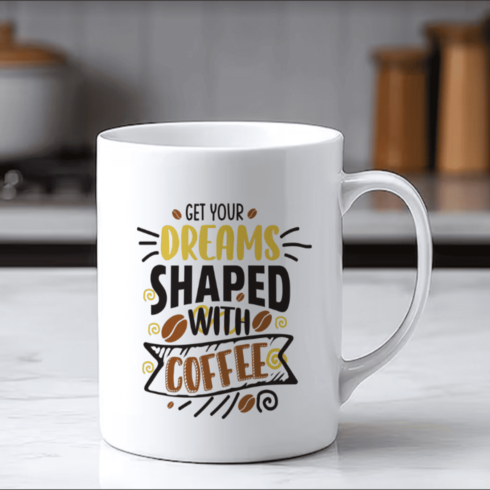 Dreams Shaped Coffee Mockup cover image.