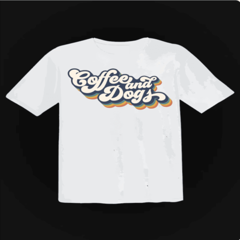 Coffee and Dogs T-shirt white cover image.