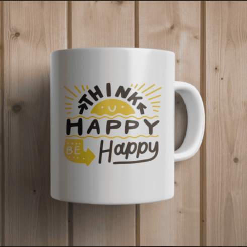Think Happy Coffee Mockup cover image.