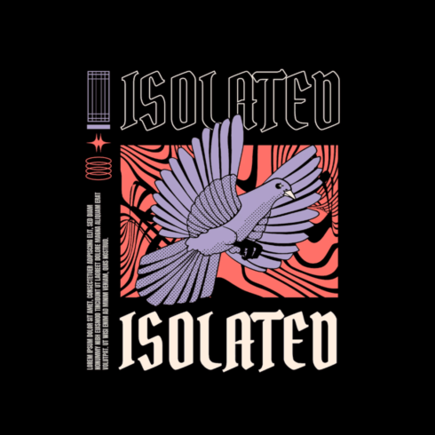 isolated pigeon t-shirt logo cover image.