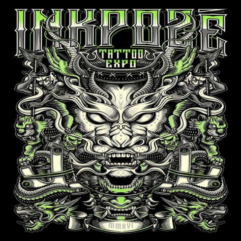 Inkpoze Tattoo Expo MMXVI by Kristoval T-shirt Logo cover image.