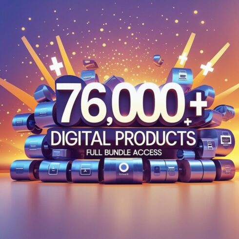 76,000+ Digital Product Bundle with Resell Rights | PLR Ebooks, Templates, Courses, Graphics, Audiobooks | Passive Income Instant Download Digital gets cover image.