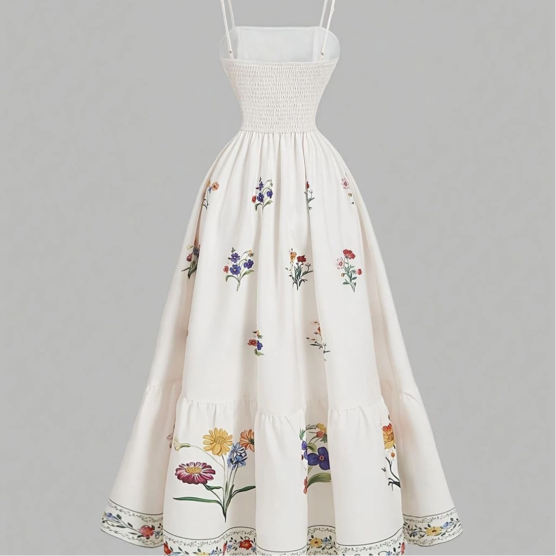 This French-inspired resort floral strap dress preview image.