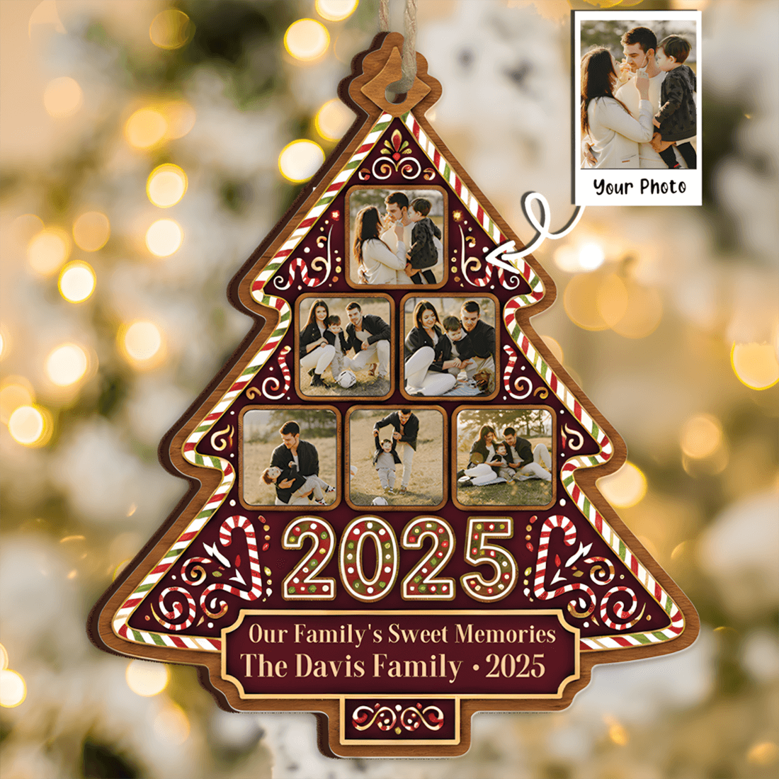 The Sisterhood Custom Photo Collage Ornament preview image.
