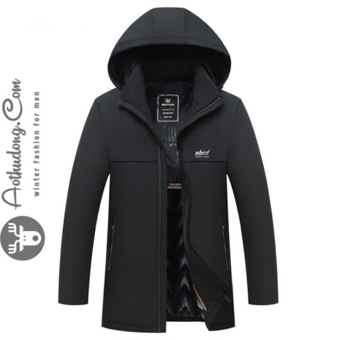 The men’s branded padded jacket with fur lining cover image.