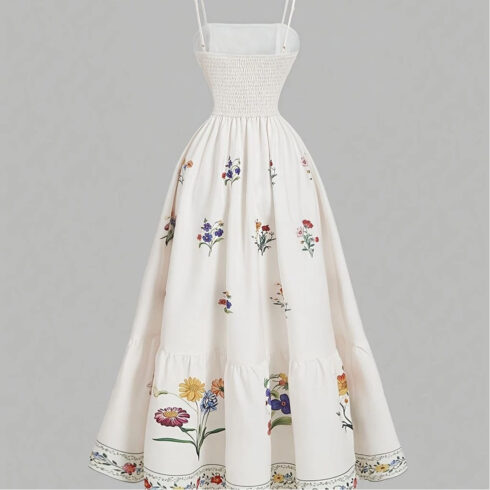 This French-inspired resort floral strap dress cover image.
