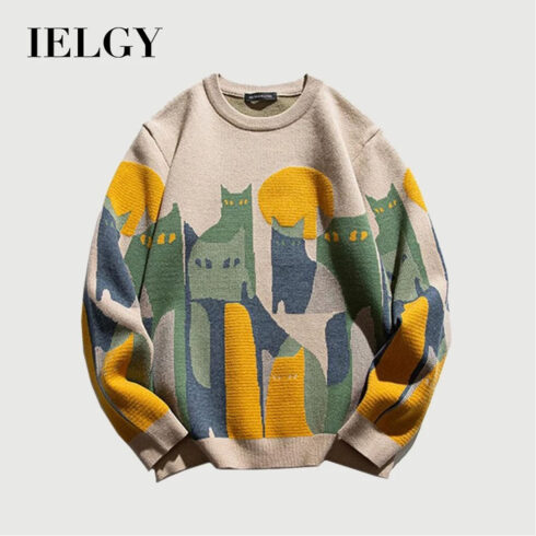 The IELGY men’s thick knitted couple sweater cover image.