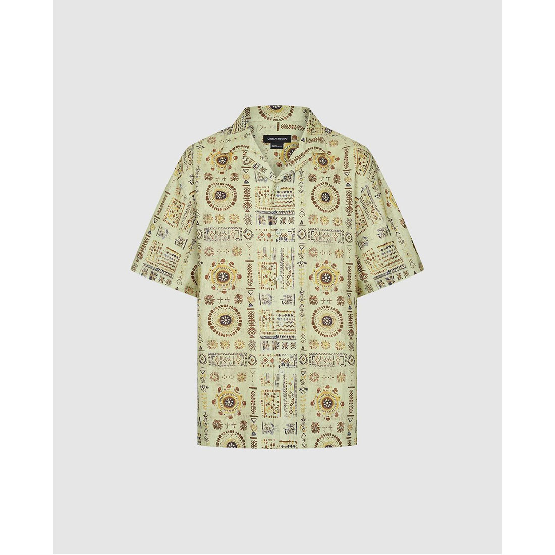 The men’s short‑sleeve shirt with ethnic motifs preview image.