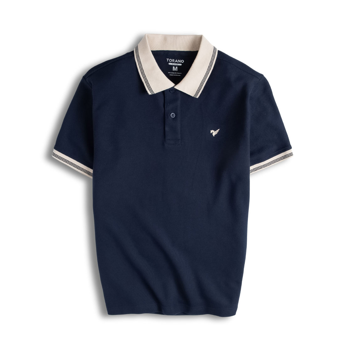 The plain Polo shirt with striped cuffs and collar detail cover image.