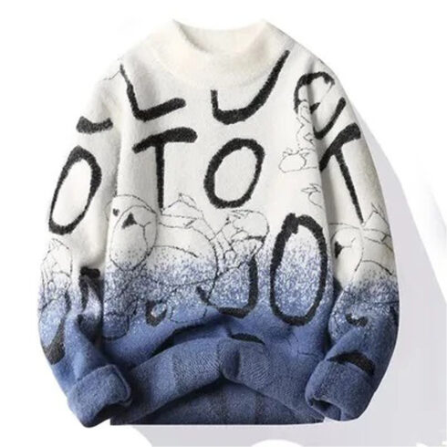 The men’s round‑neck sweater with a new simple design cover image.