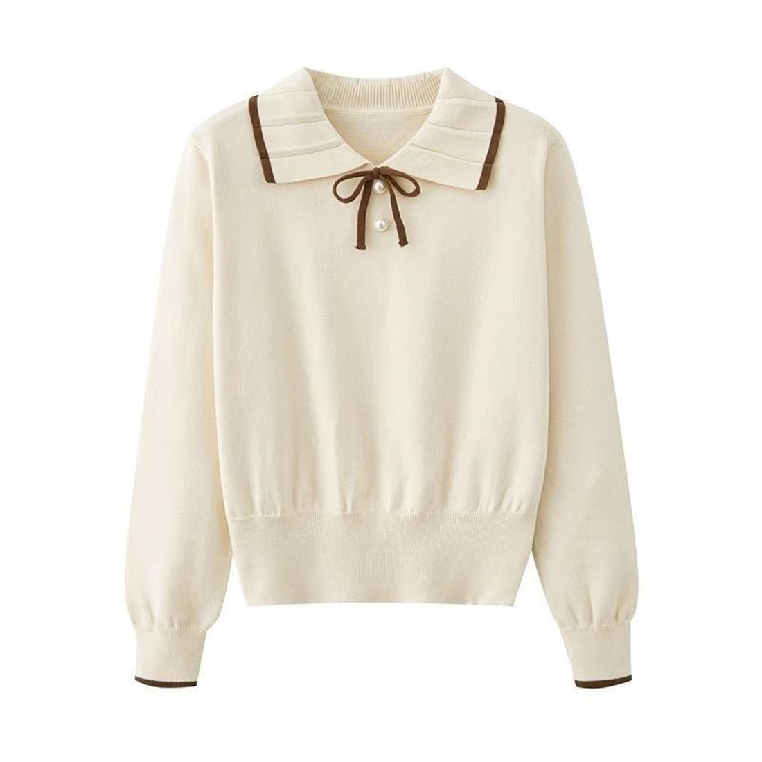 This knitted long-sleeve sweater preview image.