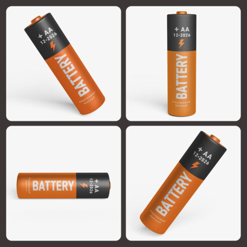 Battery Mockup PSD - Pack of 4 cover image.