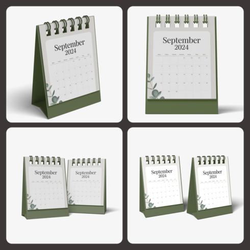 Desk Calendar Mockup PSD Pack of 4 cover image.