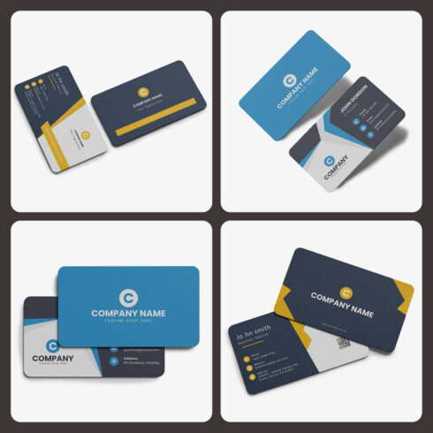 Business Card Mockup PSD Pack of 4 cover image.