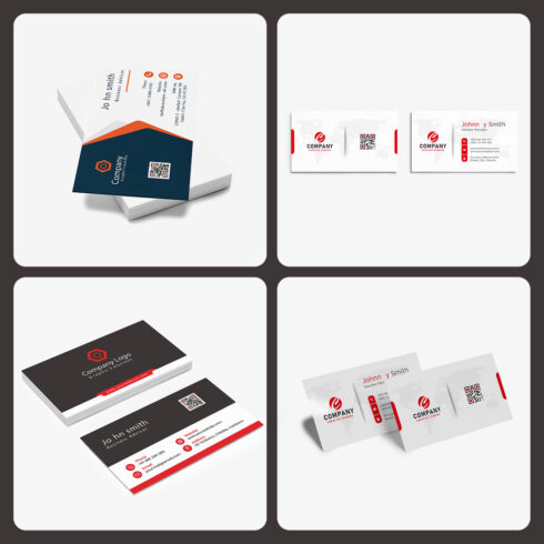 Business Card Mockup PSD Pack of 4 cover image.