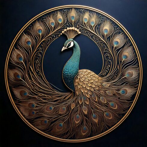 Clean Minimalist Peacock Logo – Elegant Circular Design with Modern Side-View Silhouette cover image.