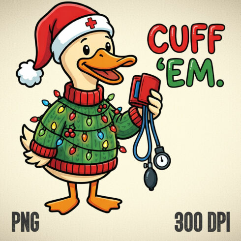 Cuff ’Em – Christmas Nurse Duck Design cover image.