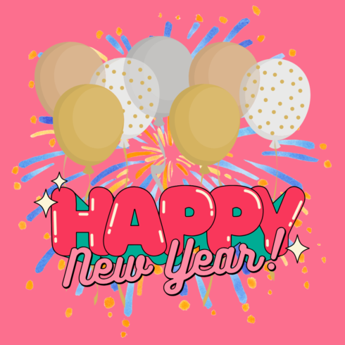 Happy New year 6 a new T-Shirt design cover image.