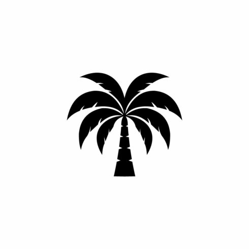 Palm Tree Silhouette Icon for Tropical Summer and Beach Vacation cover image.