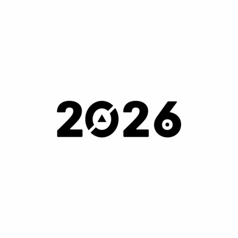 2026 Year Text Icon for New Year and Calendar Event cover image.