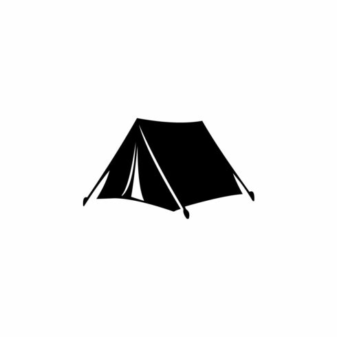 Camping Tent Silhouette Icon for Outdoor Adventure and Travel cover image.