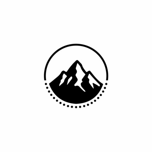 Mountain Logo Icon in Circle for Adventure and Hiking Badge cover image.