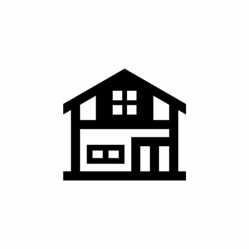 Modern Two-Story House Icon for Real Estate and Property cover image.