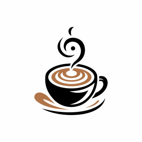 Coffee Cup Logo with Steam Swirl for Cafe and Restaurant cover image.
