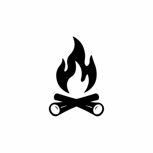 Campfire Silhouette Icon for Camping and Outdoor Adventure cover image.
