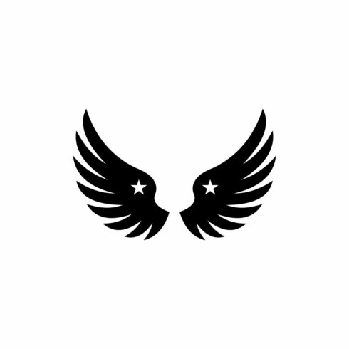Spread Wings Silhouette with Stars Icon for Military or Aviation Badge cover image.