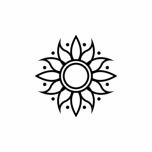 Decorative Floral Sun Ornament Icon for Wellness and Spa cover image.