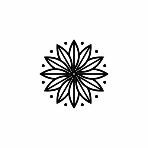 Decorative Floral Sun Ornament Icon for Wellness and Spa cover image.
