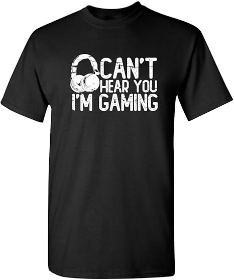 Can't Hear You I'm Gaming Headset Graphic Video Games Gamer Mens Funny T Shirt cover image.
