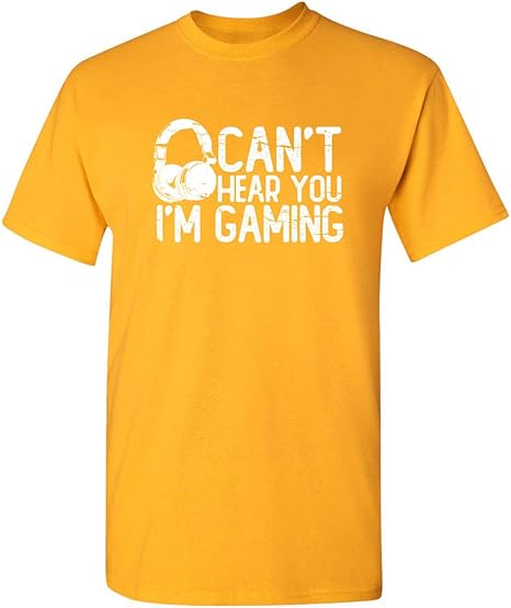 Can't Hear You I'm Gaming Headset Graphic Video Games Gamer Mens Funny T Shirt cover image.