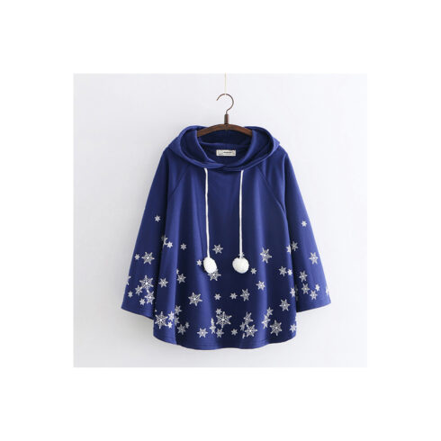 The batwing-style blouse with snowflake patterns cover image.