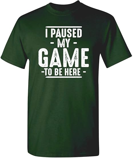 I Paused My Game to Be Here Graphic Tees Men Gaming Gamer Novelty Funny T Shirt cover image.