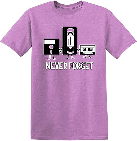 Never Forget Mens Cassette Tape VHS Music Old School Mens Retro Funny T Shirt cover image.