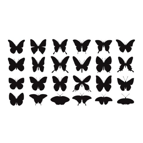 Black butterfly silhouettes Outline butterflies Bundle cover image.
