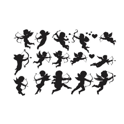 Cupid Silhouette Vector Design Bundle cover image.