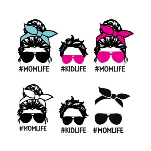 Family Life SVG Bundle, Fam life SVG, Messy Bun Family SVG, Bun Hair SVG, Mom Life Kid Life SVG Files, Dad Life and Baby Life Decal, Momlife Kidlife Dadlife PNG, Mom Daughter Son SVG cover image.