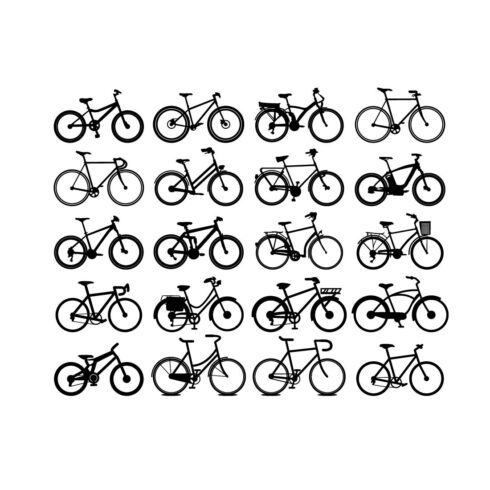 The set of bicycle Silhouette Vector Design cover image.
