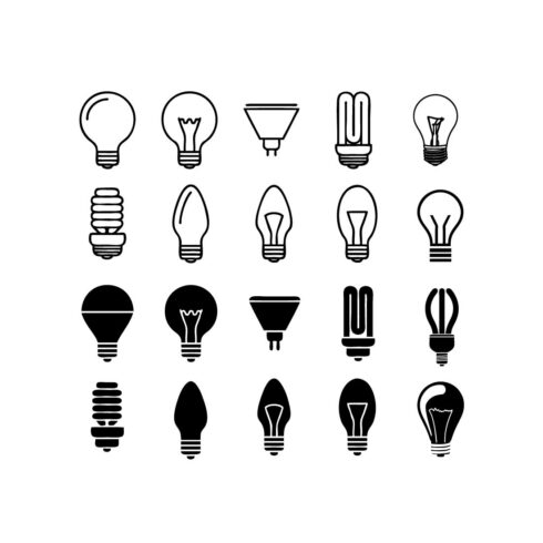 Light Bulbs Line Silhouette Bundle cover image.