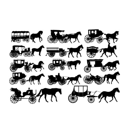 Carriage Silhouettes Vector Design Bundle cover image.