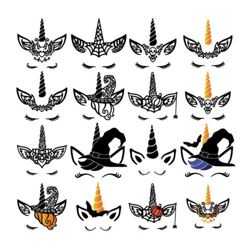 Halloween unicorn Svg bundle, Kids Halloween Svg Bundle Design cover image.